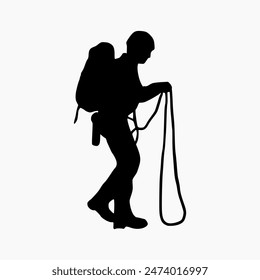 climber silhouette illustration. Rock Climber Silhouette
