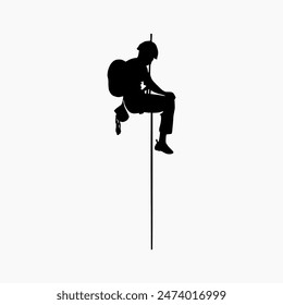 climber silhouette illustration. Rock Climber Silhouette
