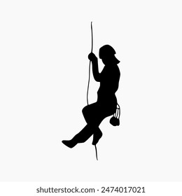 climber silhouette illustration. Rock Climber Silhouette
