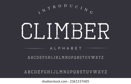 Climber Speed sport alphabet, bold angled and italic letters with dynamic cutout for movement game logo, racing headline.Vector font