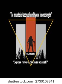 Climbers Explore Nature Discover Yourself Mountain Adventure Poster