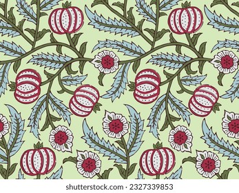 CLIMBERS PLANT FRUIT AND VEGETABLE ALL OVER PRINT SEAMLESS PATTERN VECTOR ILLUSTRATION