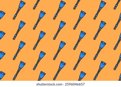 climbing anchor colorful seamless pattern on orange background set. doodle bolt, spindle, wedge equipment illustration pattern background. climbing hook background for climbing sport club merchandise