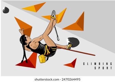 climbing athlete illustration design vector art