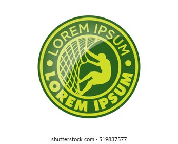 Climbing athlete, vector logo design
