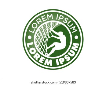 Climbing athlete, vector logo design