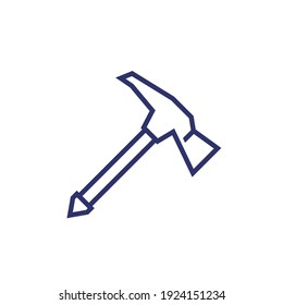 climbing axe icon, line vector