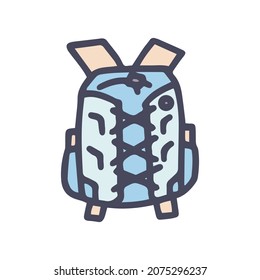 climbing backpack color vector doodle simple icon