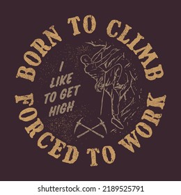 Climbing Badge Tshirt Design Born To Climb