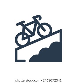 Climbing in Bike Race Challenge Vector Icon Illustration