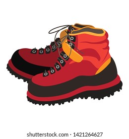 Climbing boots icon. Cartoon of climbing boots vector icon for web design isolated on white background