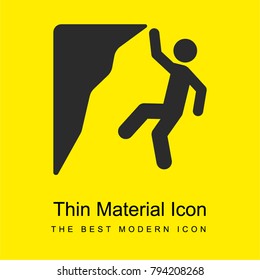 Climbing bright yellow material minimal icon or logo design