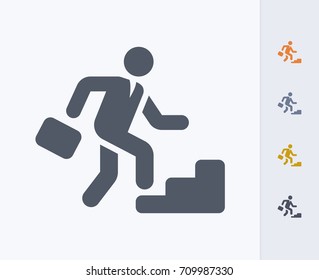 Climbing Businessman - Carbon Icons. A professional, pixel-aligned icon. 