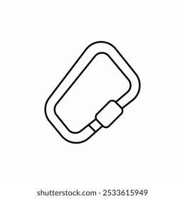 climbing carabiner icon sign vector