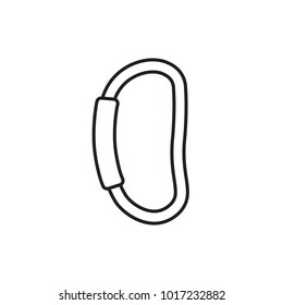 climbing carabiner icon- vector illustration