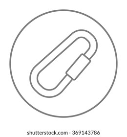 Climbing carabiner line icon. Climbing carabiner line icon.