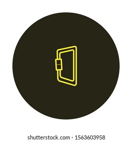 climbing carabiner vector icon formed with simple shapes