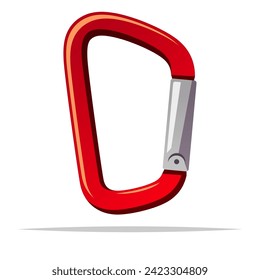 Dibujo aislado del vector del carabiner de escalada