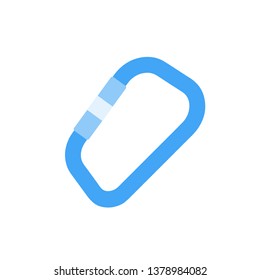 Climbing carbine icon for web design. Сarabiner for mountaineering. Vector illustration.