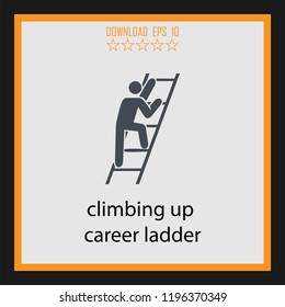 climbing up career ladder  vector icon