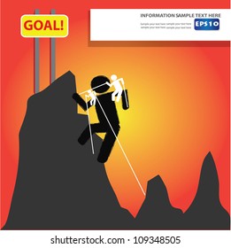 Climbing cartoon ,Vector