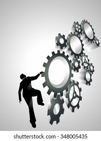 Climbing Cogs-Abstract business concept, traced from my hand drawn sketch