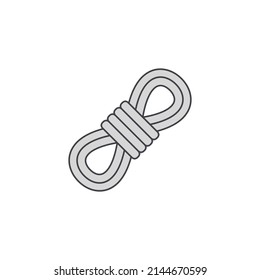 Climbing Coil Moutaineering Icon In Color Icon, Isolated On White Background 