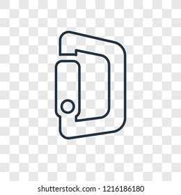Climbing concept vector linear icon isolated on transparent background, Climbing concept transparency concept in outline style