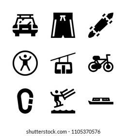 climbing, connection, ride and banner icons in Sport vector set. Graphics for web and design