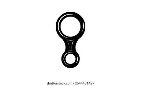 Climbing Descender, Black Isolated Silhouette