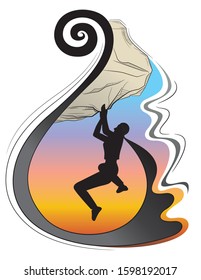 Climbing design for bag, pillow cover, T-shirt, poster and books.