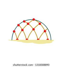 Climbing dome vector. Playground, preschool, children activity. Childhood concept. Vector illustration can be used for topics like entertainment, leisure, outdoor activity