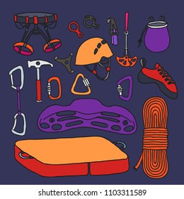 climbing doodle icons