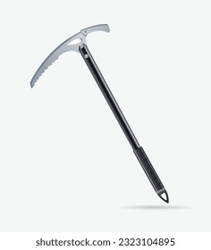 Climbing equipment. Ice ax on a white background. Vector realistic illustration