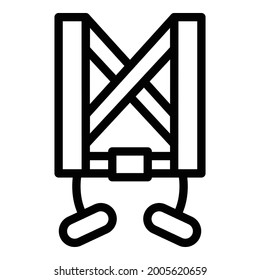Climbing equipment icon. Outline climbing equipment vector icon for web design isolated on white background