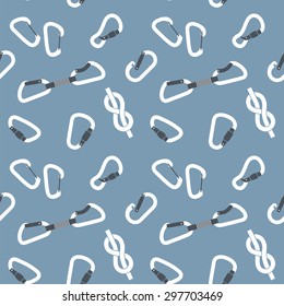 Climbing equipment seamless pattern.