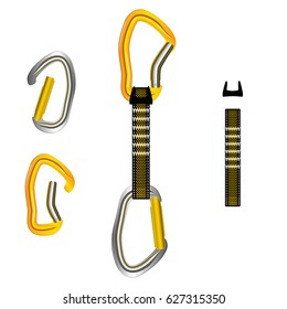 Climbing equipment vector set.