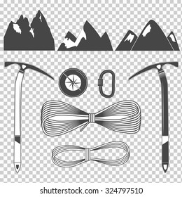 Climbing equipment vector set for your projects