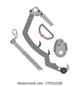 Climbing extreme equipment vector.