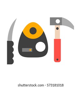 Climbing extreme equipment vector.
