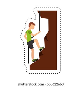 climbing extreme sport icon vector illustration design