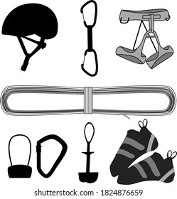 Climbing Gear Equipment Vector Bouldering 