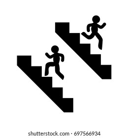 climbing and going down stairs symbols