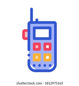 Icono del vector de alpinismo del dispositivo del asistente Gps de escalada, línea delgada. Compass, Dirección De Montaña Y Alpinismo De Burner Montañismo Concepto Pictograma Lineal. Ilustración de contorno