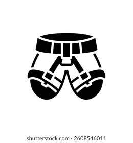 Climbing Harness Icon with Leg and Waist Loops