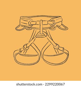 Mazo de cables de seguridad de elevación. Vector aislado a favor de un cinturón de escalada.