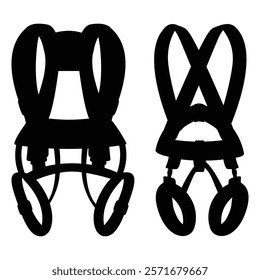 Climbing Harness Silhouette on a White Background