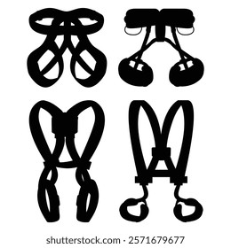 Climbing Harness Silhouette on a White Background