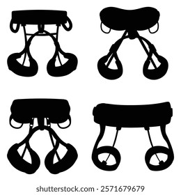 Climbing Harness Silhouette on a White Background