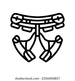climbing harnesses mountaineering adventure line icon vector. climbing harnesses mountaineering adventure sign. isolated contour symbol black illustration